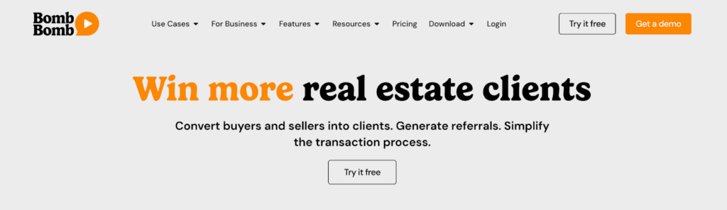 BombBomb app for real estate agents